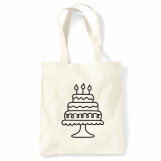 Cake Personalised Natural Cotton Tote Bag
