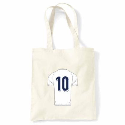 Number 10 Shirt Personalised Natural Cotton Tote Bag