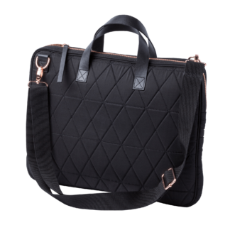 Black Laptop Bag with Rose Gold Fittings