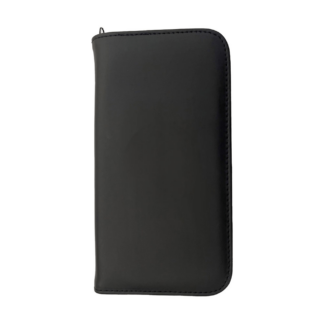 Black Leather Look Travel Wallet