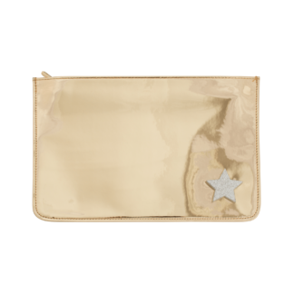 Gold Pencil Case with Silver Star