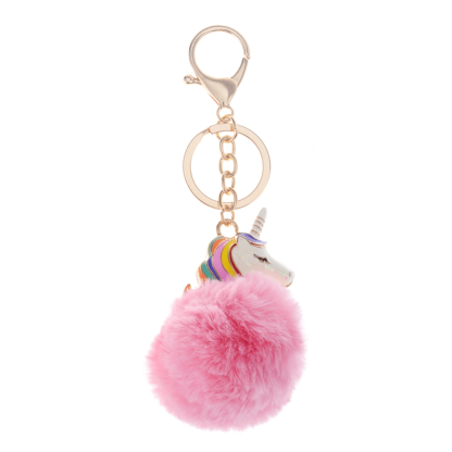 Unicorn Fluffy Keyring
