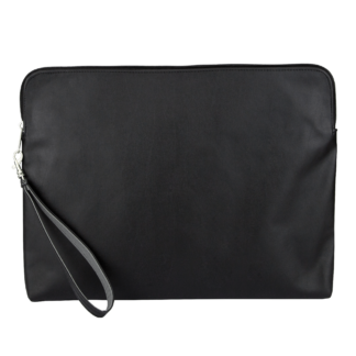 Leather Look A4 Zip Case Black