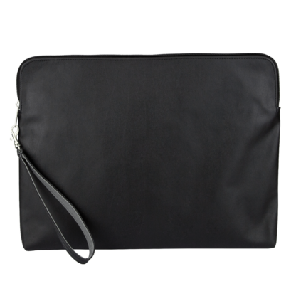 Leather Look A4 Zip Case Black