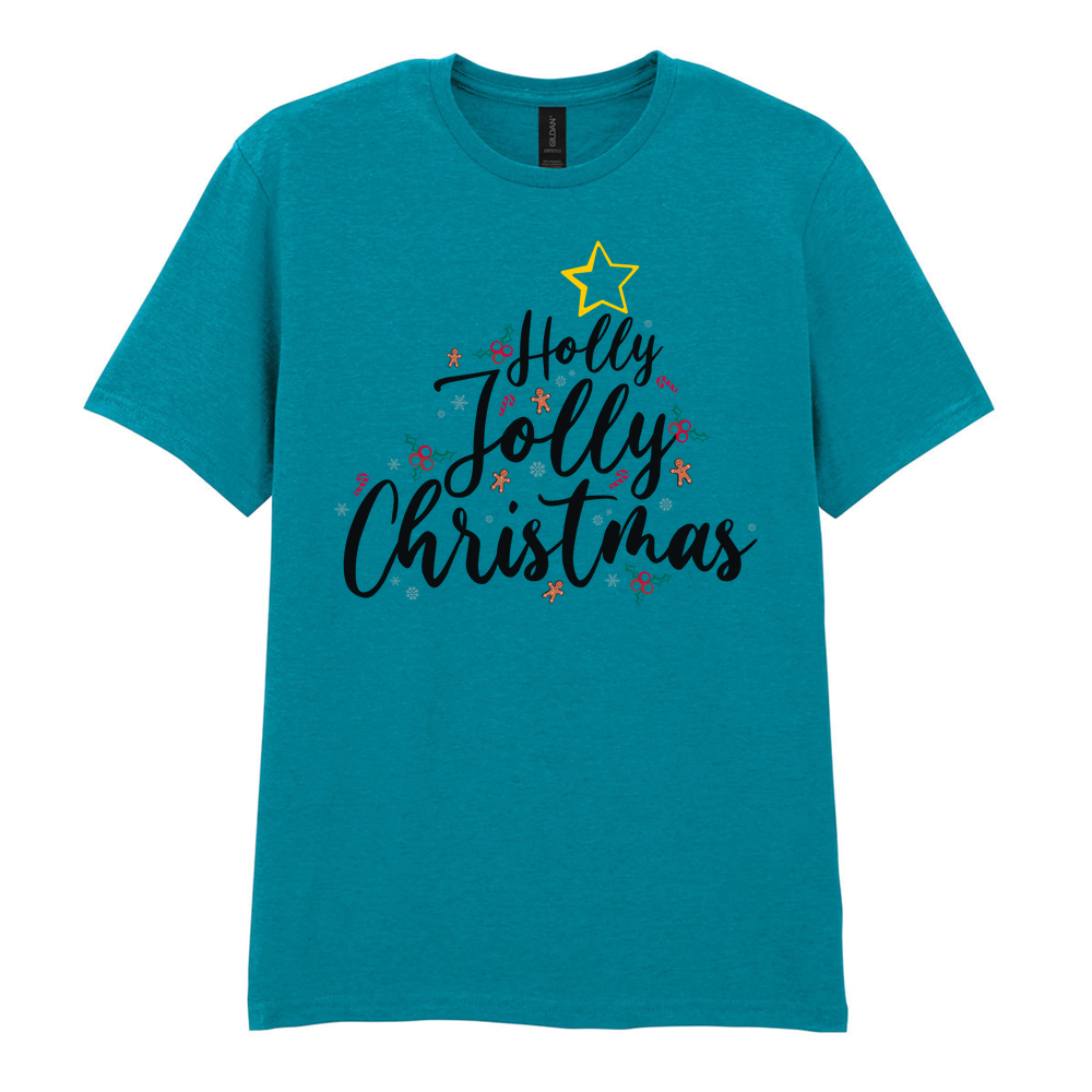 Holly Jolly Christmas Cotton T-Shirt - Image 18