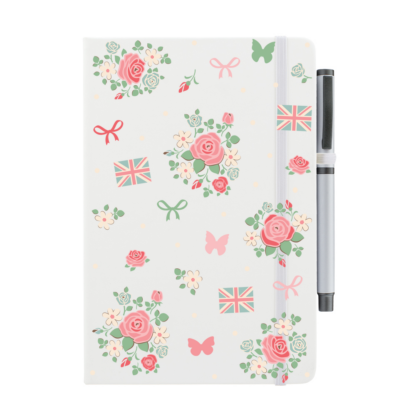 Floral British Personalised Notebook with Pen - Image 2
