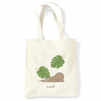 Sloth Mood Personalised Natural Cotton Tote Bag