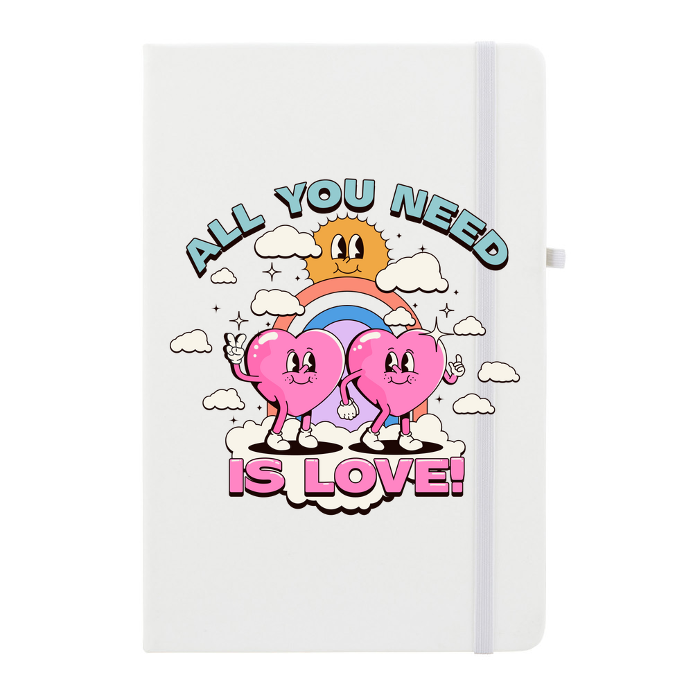 All You Need Is Love Personalised Soft Feel Notebook - Image 2