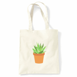 Succulent Plant Personalised Natural Cotton Tote Bag
