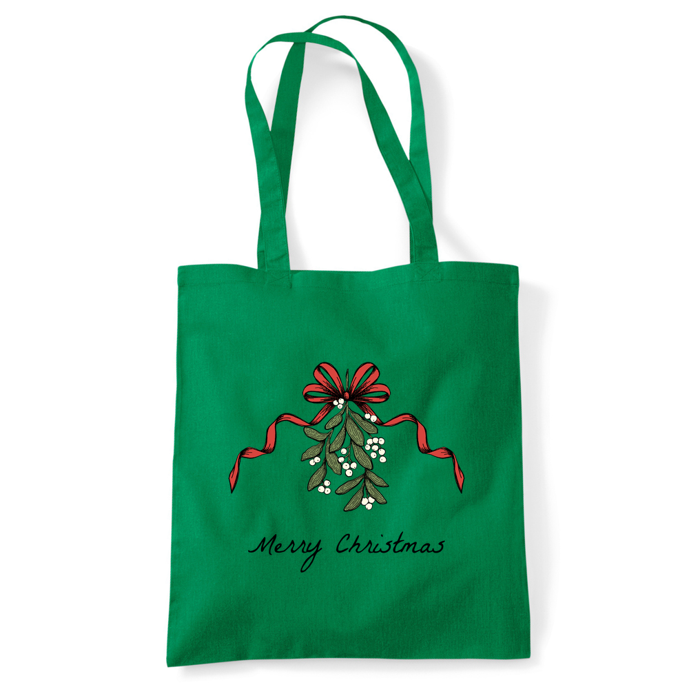 Merry Christmas Mistletoe Tote Bag - Image 39
