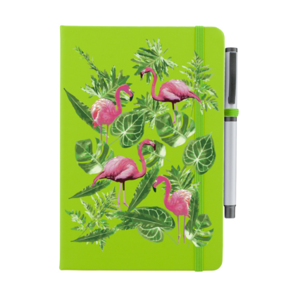 Leaves & Flamingos Personalised Notebook with Pen - Image 9