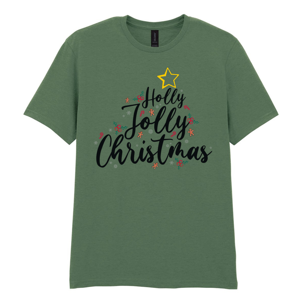 Holly Jolly Christmas Cotton T-Shirt - Image 37