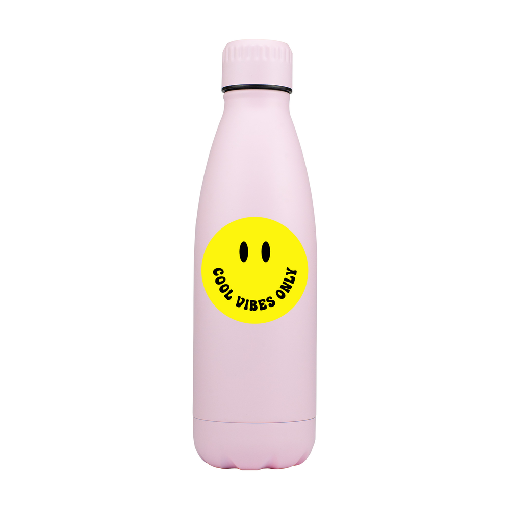 Cool Vibes Only Smiley Personalised Metal Bottle - Image 3