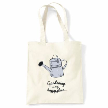 Gardening Is My Happy Place Personalised Natural Cotton Tote Bag