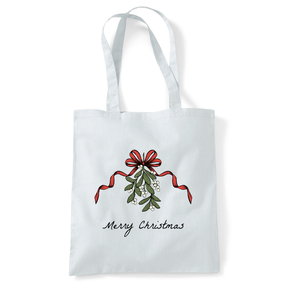 Merry Christmas Mistletoe Tote Bag - Image 45
