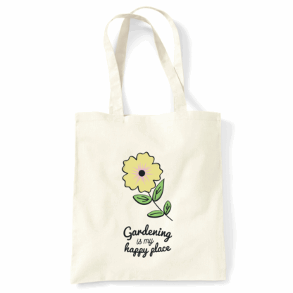 Gardening Is My Happy Place Personalised Natural Cotton Tote Bag