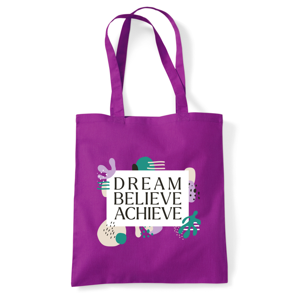 Dream Believe Achieve Tote Bag - Image 25