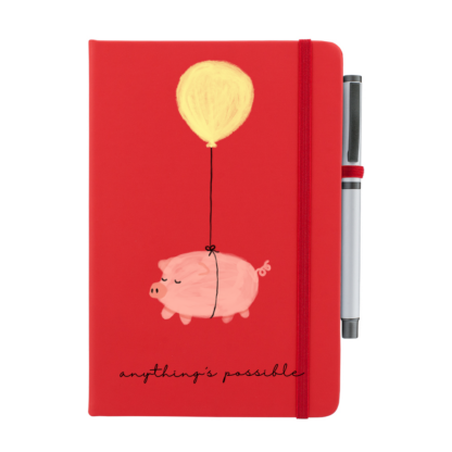 Anything's Possible Pig Personalised Notebook with Pen - Image 2