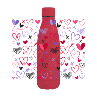 Heart Scribbles Metal Bottle