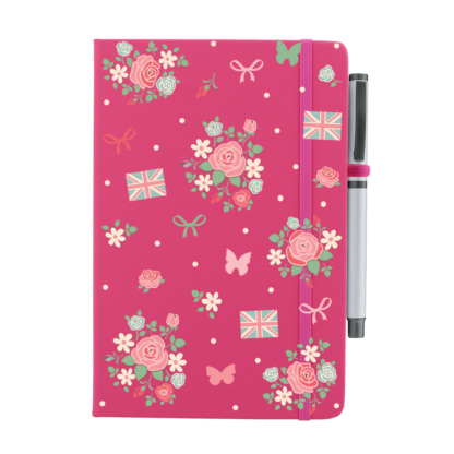 Floral British Personalised Notebook with Pen - Image 5