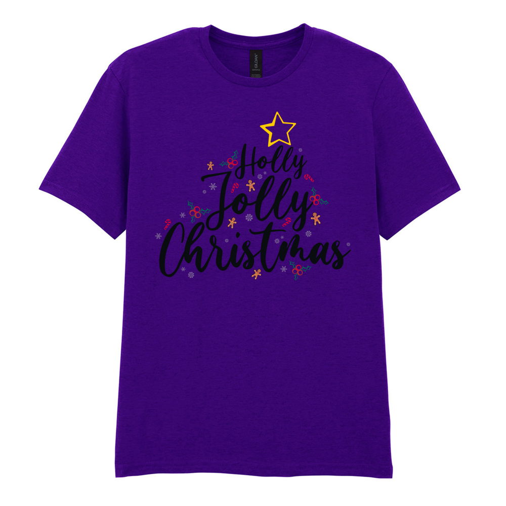 Holly Jolly Christmas Cotton T-Shirt - Image 25
