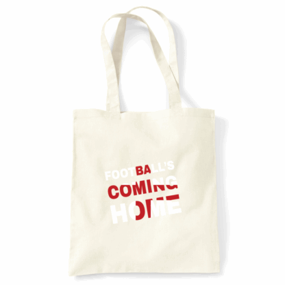 Football's Coming Home Coloured Cotton Tote Bag - Image 2