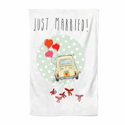 Just Married Personalised Tea Towel