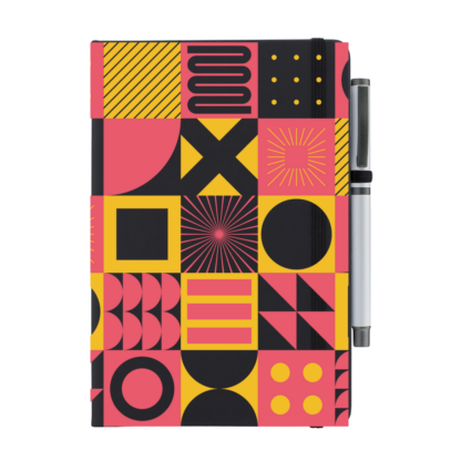 Square Patterns Notebook with Pen - Image 3