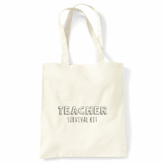 Teacher Survival Kit Personalised Natural Cotton Tote Bag