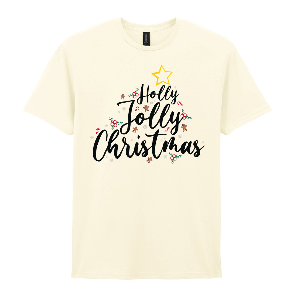 Holly Jolly Christmas Cotton T-Shirt - Image 3