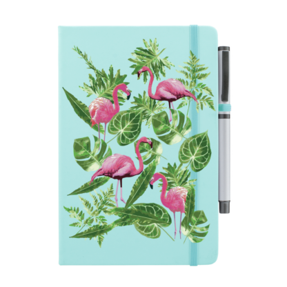 Leaves & Flamingos Personalised Notebook with Pen - Image 14