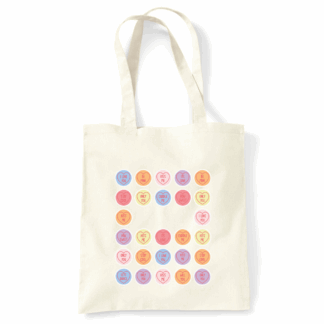 Love Hearts Personalised Natural Cotton Tote Bag