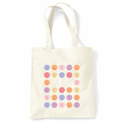 Love Hearts Personalised Natural Cotton Tote Bag