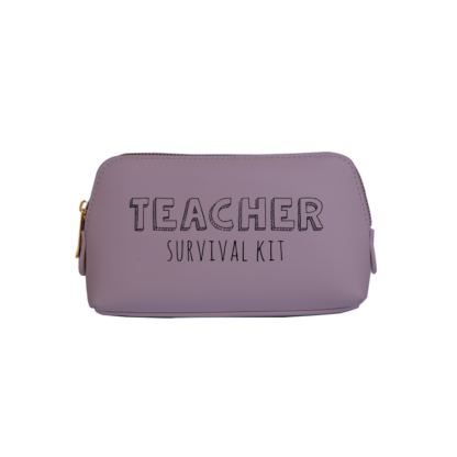 Teacher Survival Kit Personalised Leather Look Mini Accessory Bag - Image 8