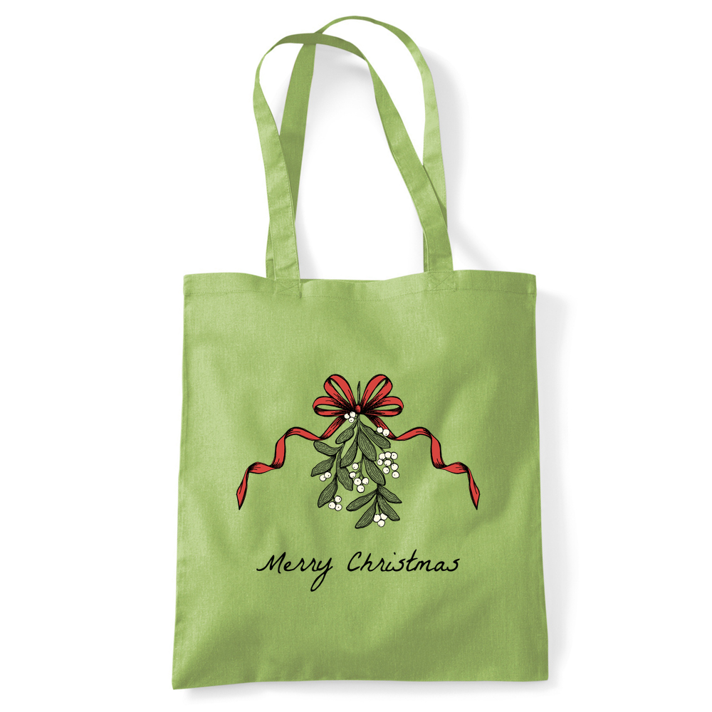 Merry Christmas Mistletoe Tote Bag - Image 36