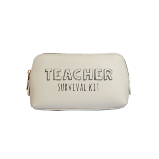 Teacher Survival Kit Personalised Leather Look Mini Accessory Bag