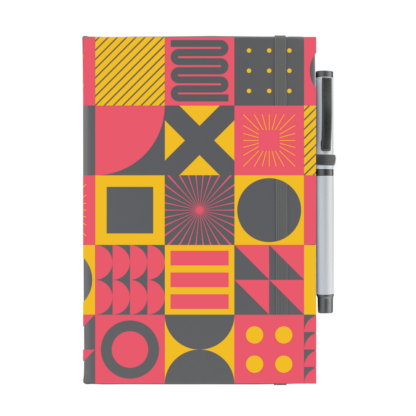 Square Patterns Notebook with Pen - Image 4