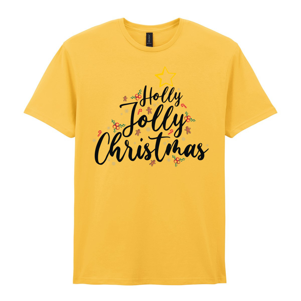 Holly Jolly Christmas Cotton T-Shirt - Image 31
