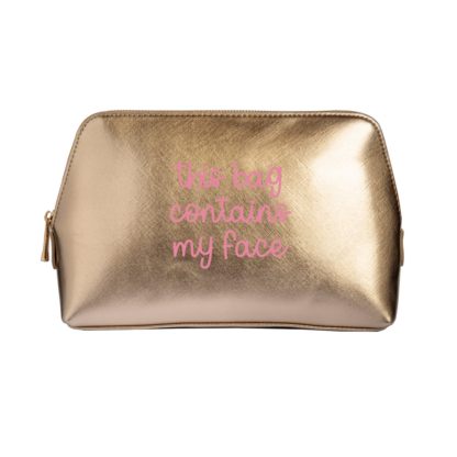 This Bag Contains My Face Leather Look Accessory Bag - Image 3
