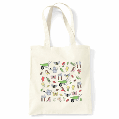 Gardening Collage Personalised Natural Cotton Tote Bag