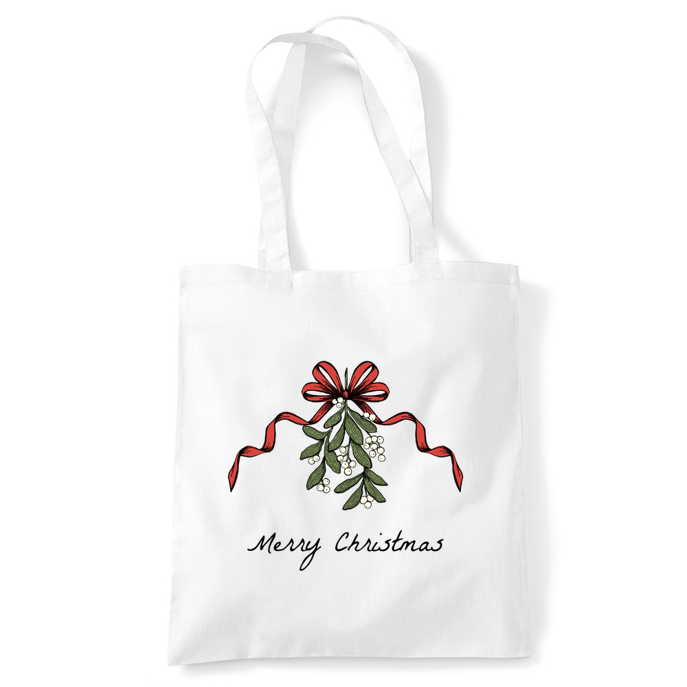 Merry Christmas Mistletoe Tote Bag - Image 2