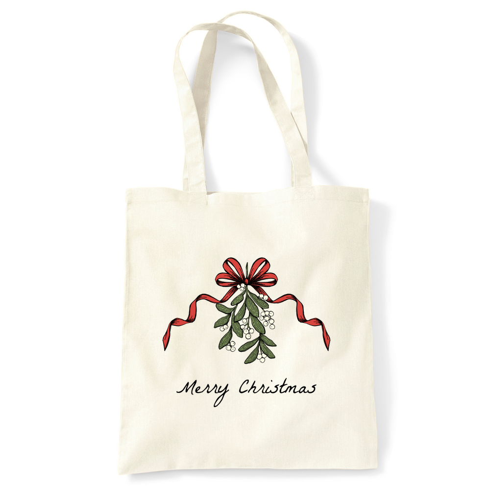 Merry Christmas Mistletoe Tote Bag - Image 3
