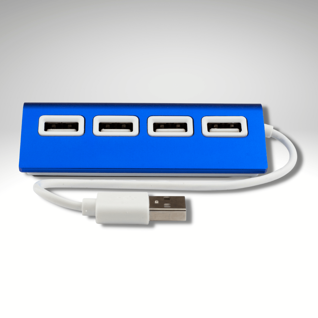 Blue 4 Ports Personalised USB ICE Personalised Gifts