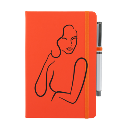 Lady Outlined Personalised Notebook with Pen - Image 6