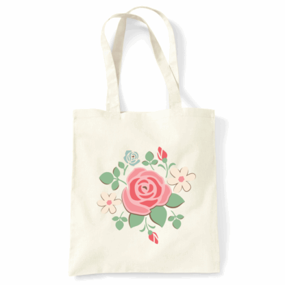 Rose Natural Cotton Tote Bag