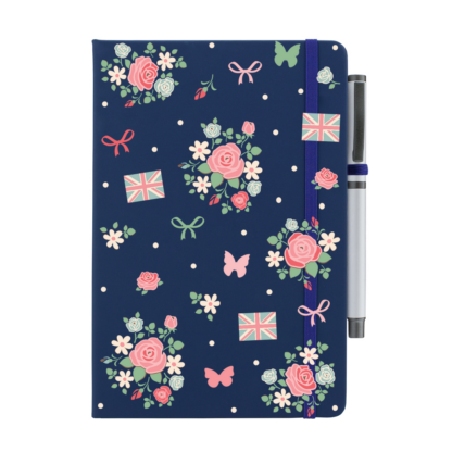 Floral British Personalised Notebook with Pen - Image 6