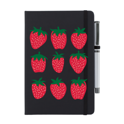 Strawberries Personalised Notebook with Pen - Image 4