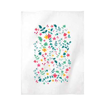 Floral Personalised Tea Towel
