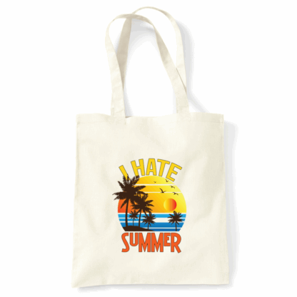 I Hate Summer Personalised Natural Cotton Tote Bag