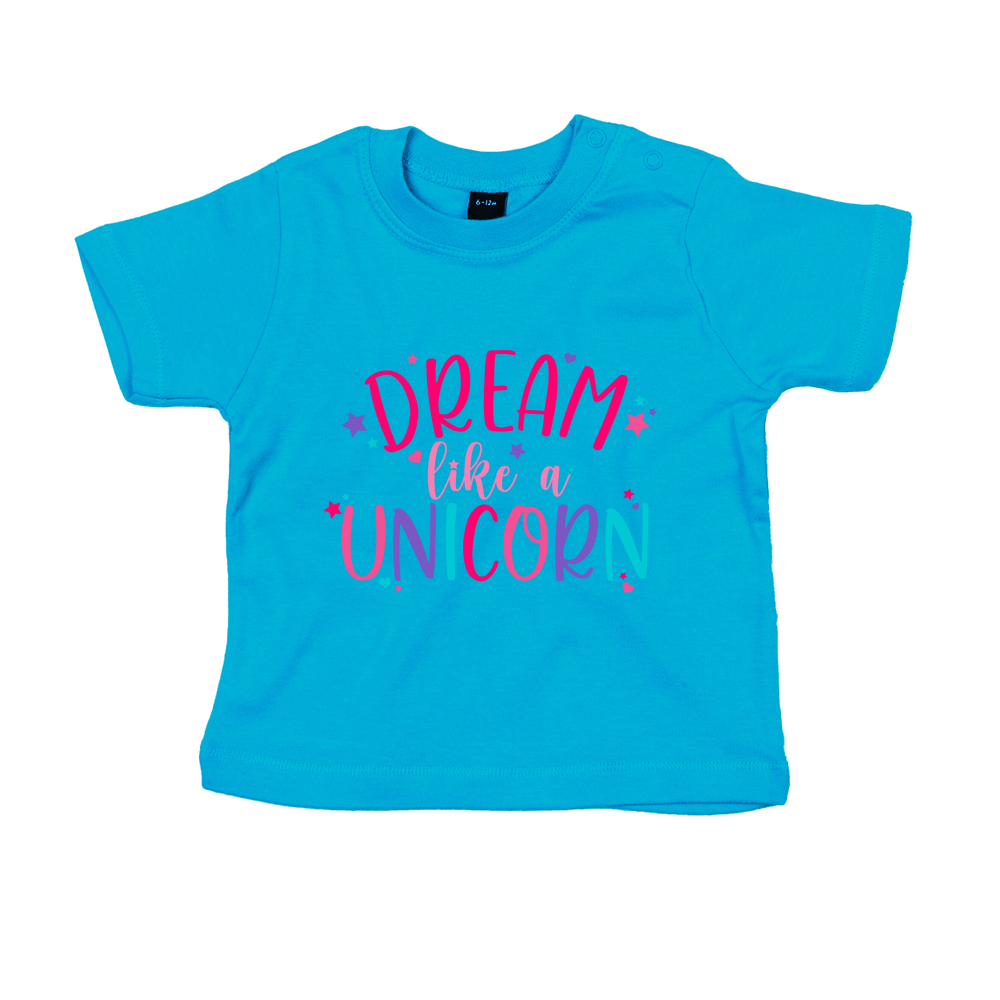 Dream Like A Unicorn Personalised Baby/Toddler T-Shirt - Image 5